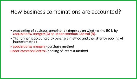 By pooling of interest method?