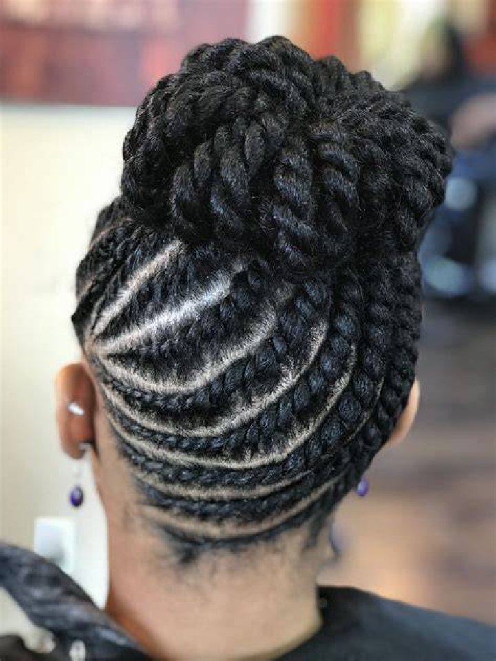 15 Inspirations Cornrows with High Twisted Bun