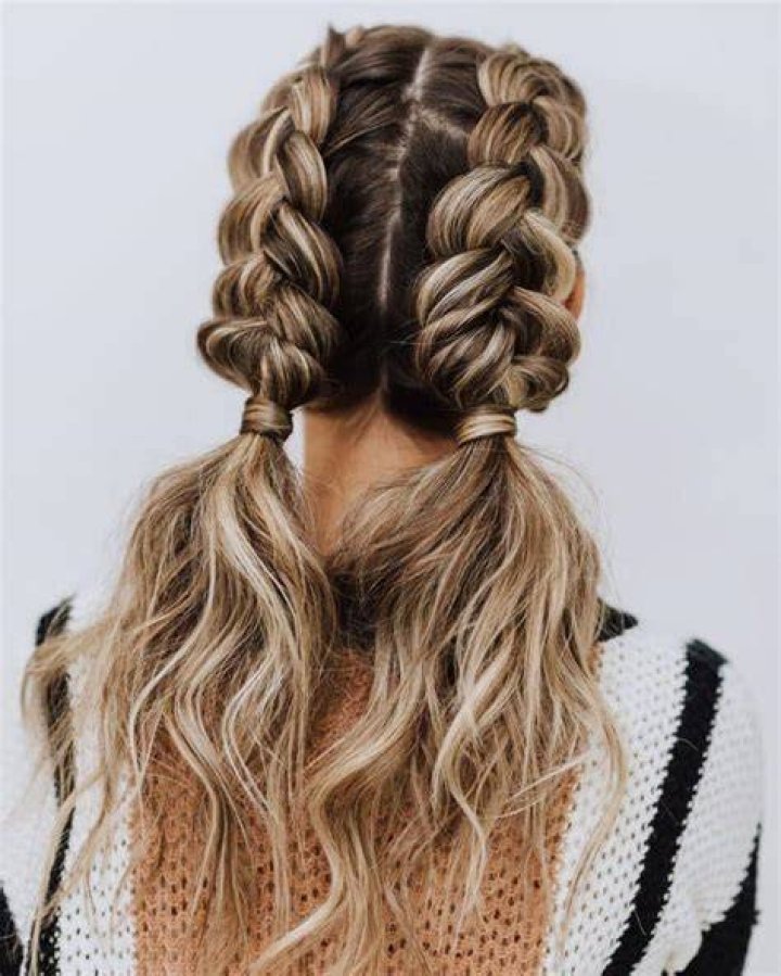 2 French plaits pinned up Hairdo, French plait, Hair