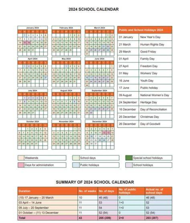 2024 school calendar