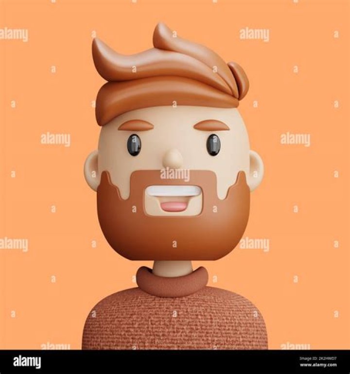 3D Illustration. Attractive Bearded Man 3D cartoon character. A man