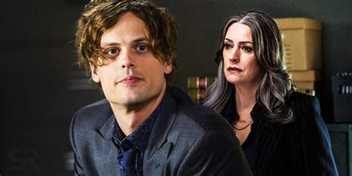 A blended image features Emily Prentiss from Criminal Minds in the foreground with additional purple tinted Criminal Minds cast members in the background