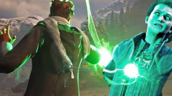 A Hogwarts Legacy player using the Avada Kedavra curse spell on a character