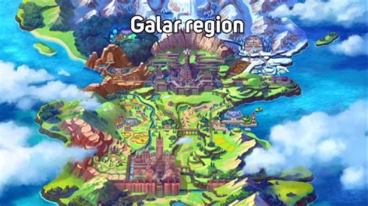 A map of the Galar region in Pok&eacute;mon