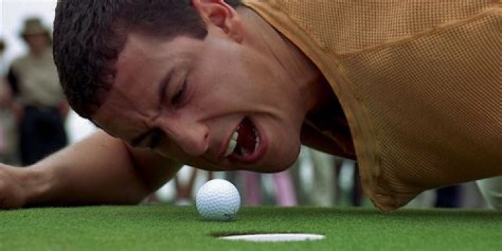 Adam Sandler yelling at a golf ball in Happy Gilmore