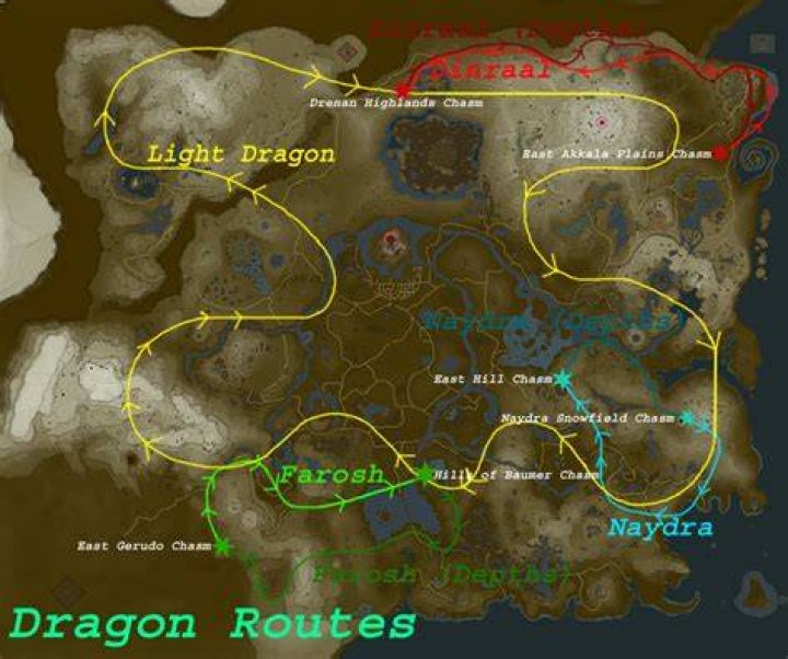 All Dragon Paths (& Locations) In Zelda Tears of the Kingdom