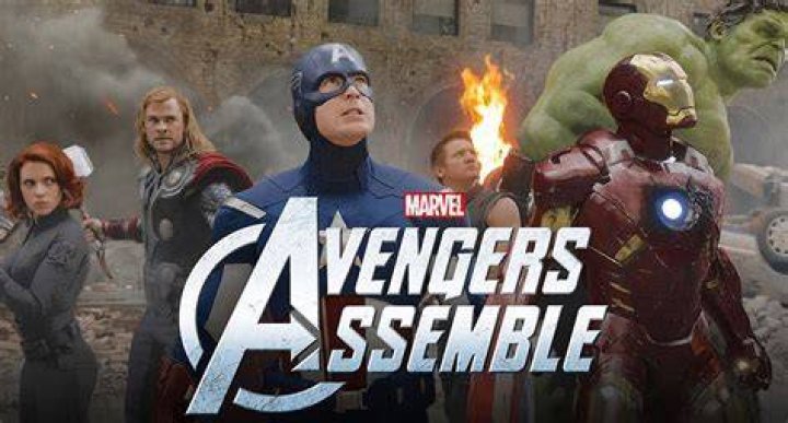 All of the Avengers fighting a giant pink Korvac.