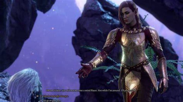 An elf Guardian holding a hand down towards a player character in Baldur's Gate 3.