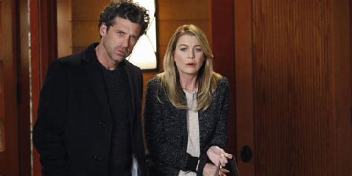 An image of Derek and Meredith looking at each other in Grey's Anatomy
