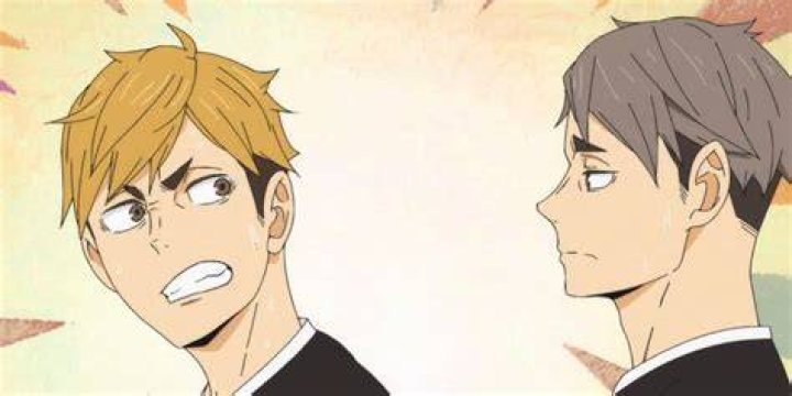 Atsumu glares over his shoulder at a blank-faced Osamu.