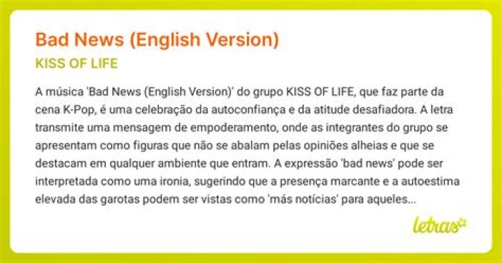 Bad News (English Version) KISS OF LIFE LETRAS.MUS.BR
