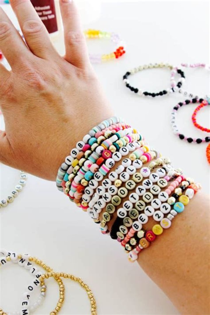 Beaded bracelets on wrist
