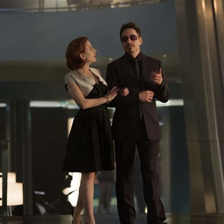 Black Widow and Tony Stark In Iron Man 2