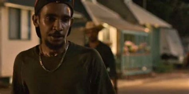 Brandon Walters as Shaney looking down in Mystery Road