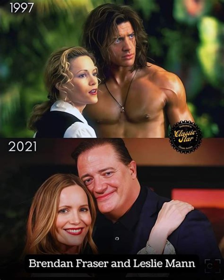 Brendan Fraser and Leslie Mann in George of the Jungle and Brendan Fraser in The Whale