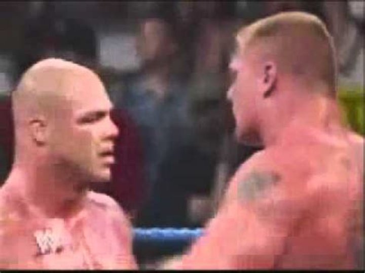 brock lesnar kisses kurt angle
