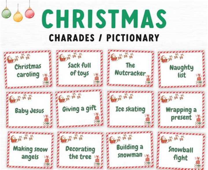 Christmas Charades (free printable party game)