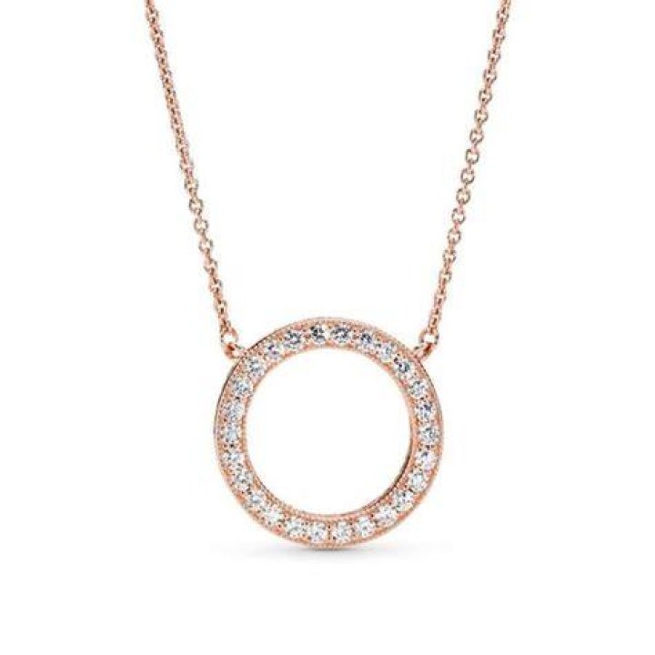 Circle of Sparkle Necklace Rose gold plated Pandora Canada