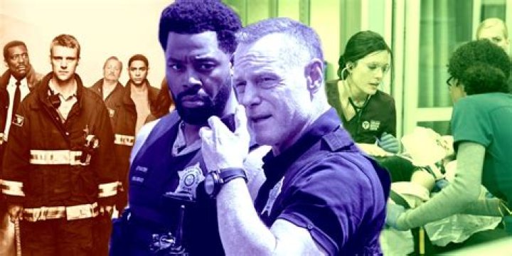 Collage of characters from Chicago Fire, PD, and Med.