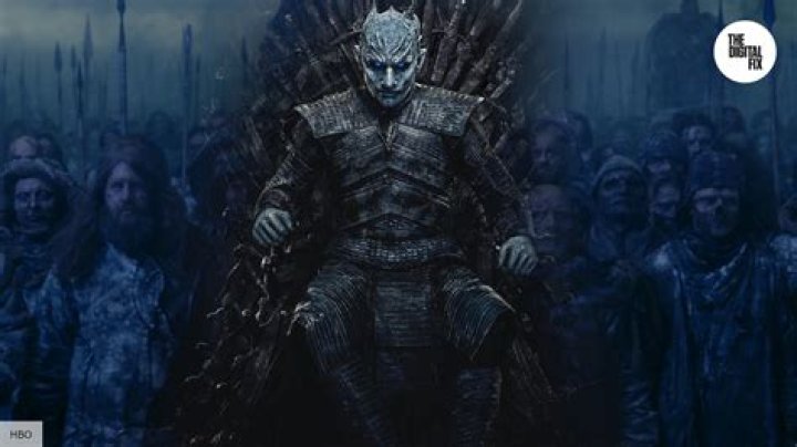 Collage of the Night King from Game of Thrones and a drawing of the Night's King from A Song of Ice and Fire.