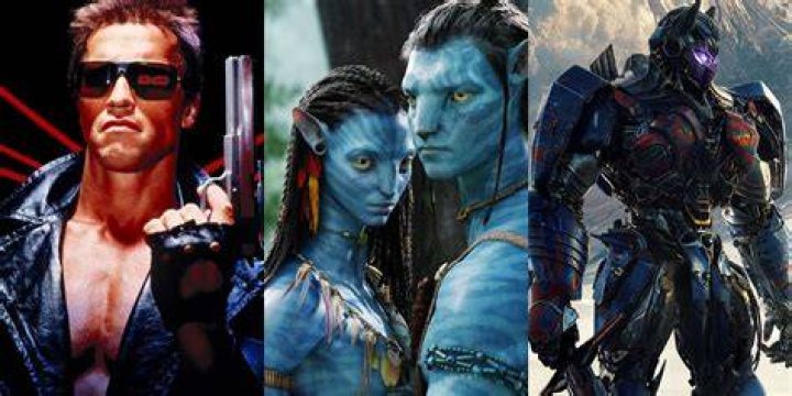 combined posters for Avatar, The Terminator, Optimus Prime in Transformers