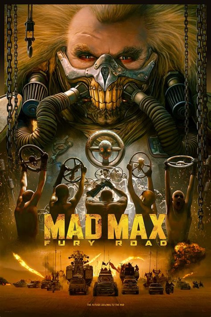 combined posters for Mad Max 1, 3, Fury Road featuring Mel Gibson, Tom Hardy Charlize Theron
