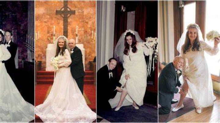 Couple Recreates Wedding Photos 50 Years Later, Bride Wears Same Gown