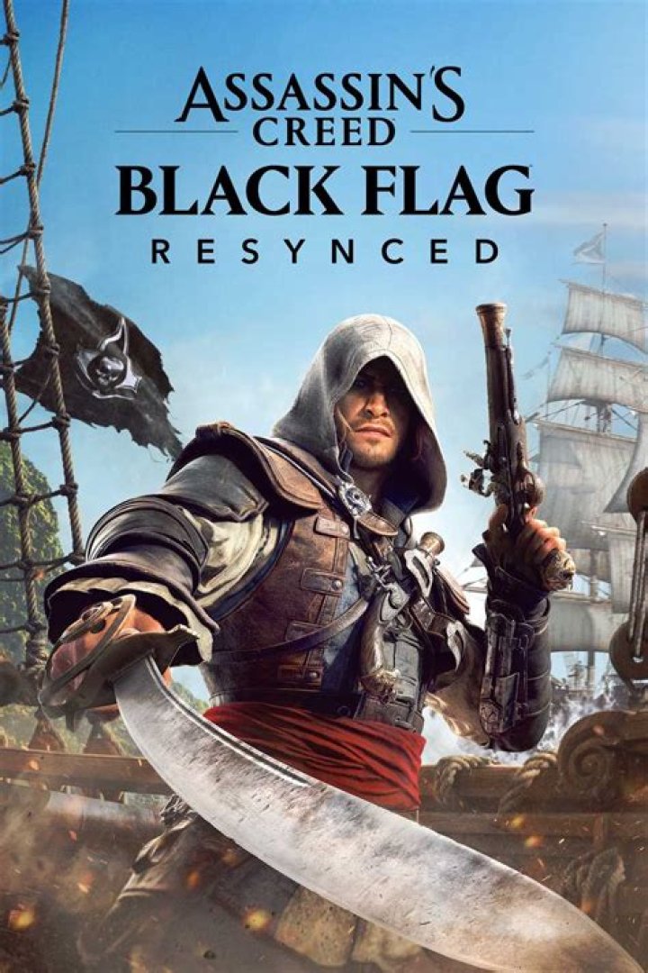 Cover art of Assassins Creed IV Black Flag showing the main character and the game's logo