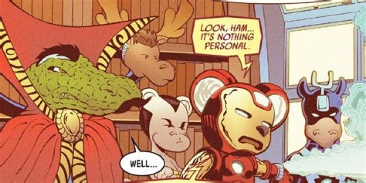 Croctor Strange stands among other heroes from Spider-Ham