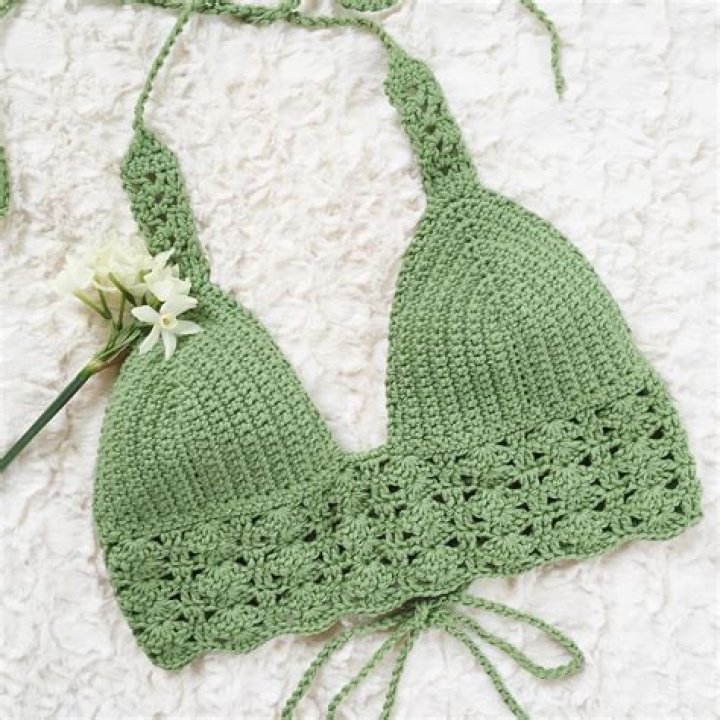 Crotchet mini with a halter neckline