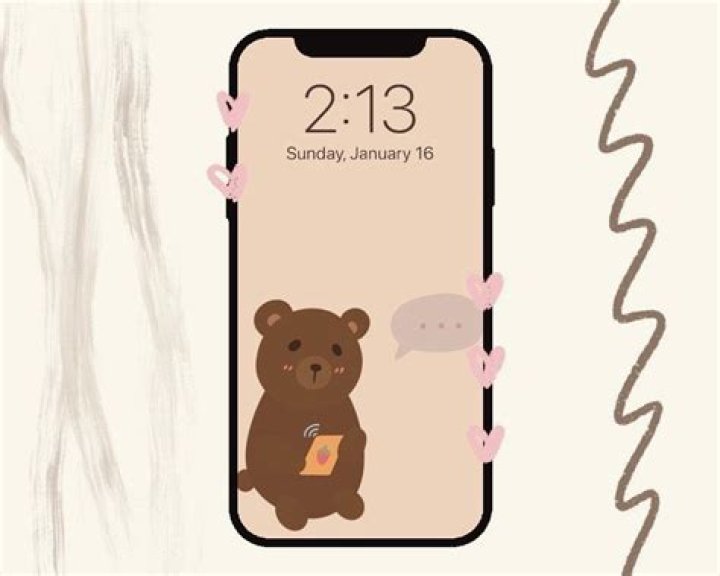 Cute Bear Texting Wallpaper Aesthetic Simple Iphone XR Etsy