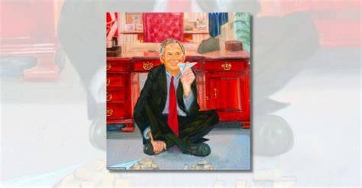 Did Epstein Own Painting of G.W. Bush Playing with Paper Planes in