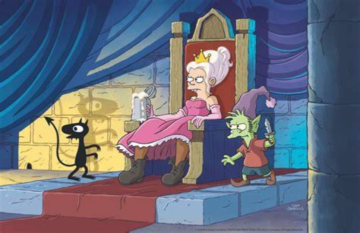 Disenchantment Bean Elfo and Luci burning at the stake
