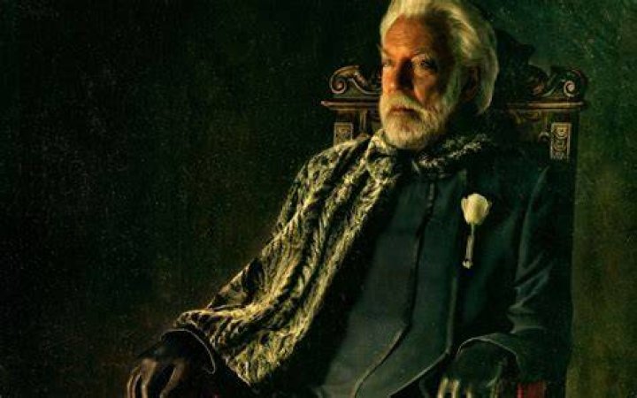 Donald Sutherland as President Snow in a scene from The Hunger Games: Mockingjay Part 2.