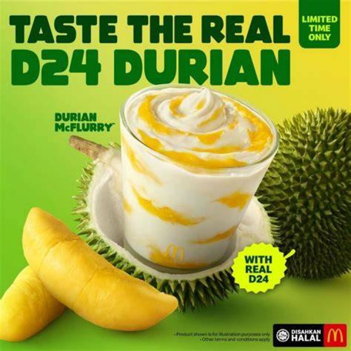 Durian McFlurry. Photo / McDonald's Malaysia