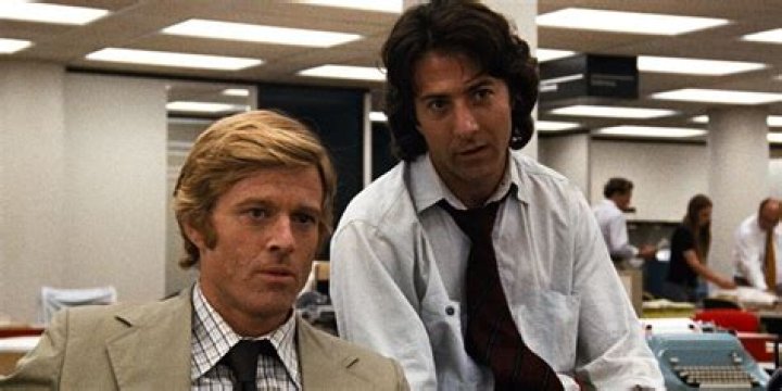 Dustin Hoffman and Robert Redford in All The President's Men (1976)
