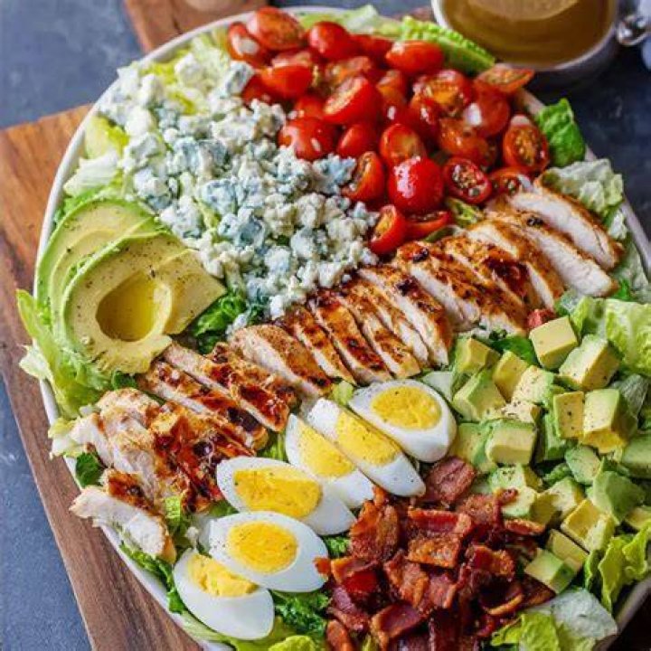 Easy Chicken Cobb Salad with the Best Cobb Salad Dressing! A protein