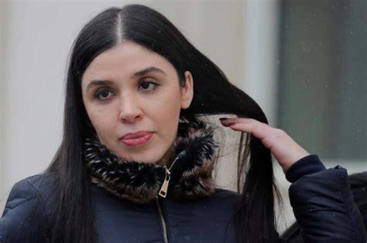 Emma Coronel Aispuro talks to media. Photo / AP