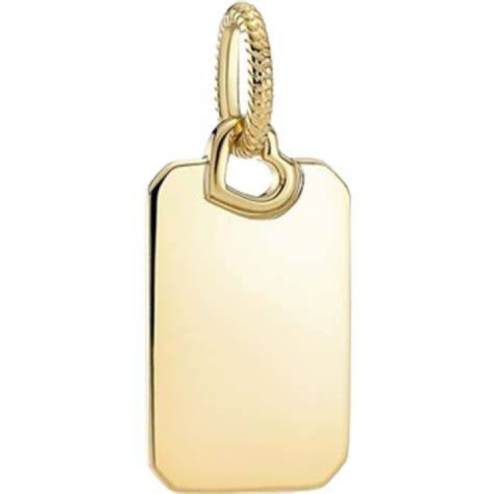 Engravable Rectangle Tag Pendant Gold plated Pandora AU
