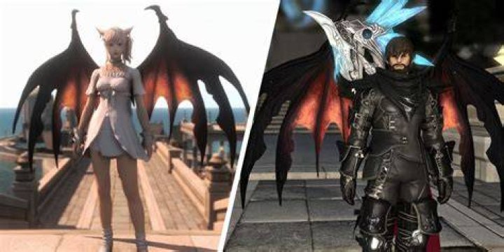 Final Fantasy XIV Diabolos Wings Showcase Female and Male