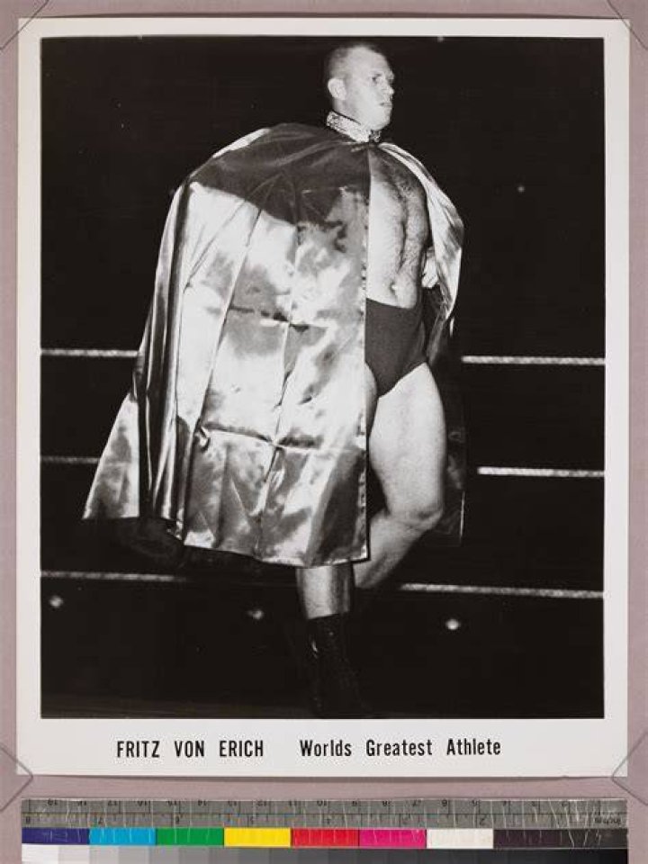 Fritz Von Erich in a wrestling match.