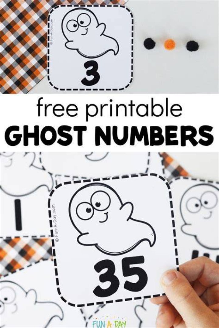 Ghost Calendar Numbers Free Printable FunADay!
