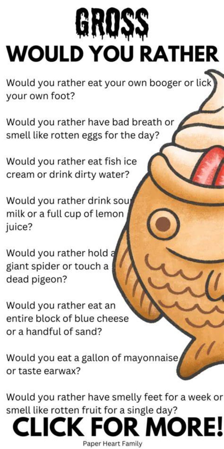 gross would you rather questions