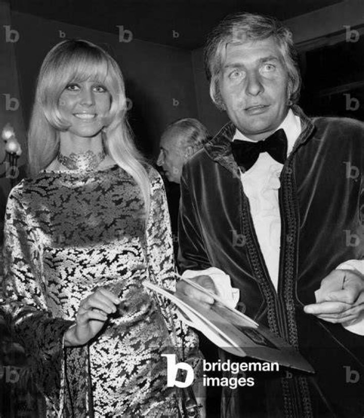 Gunter Sachs and his 3Rd Wife Mirja Larsson at Marigny Theatre in Paris