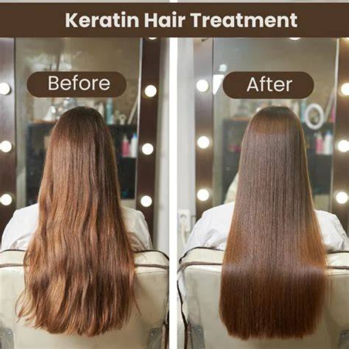 Hair before-and-after keratin treatment comparison