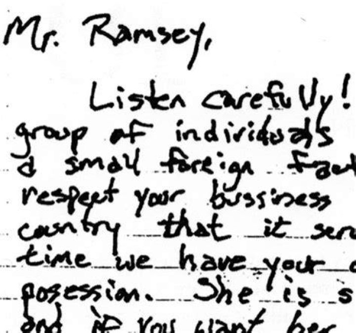 Handwriting expert says Ramsey's mum, Patsy, wrote the ransom