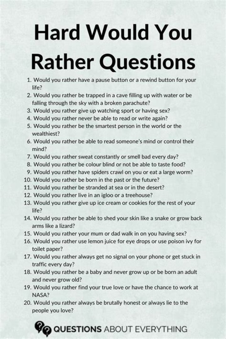 Hardest would you rather funny questions