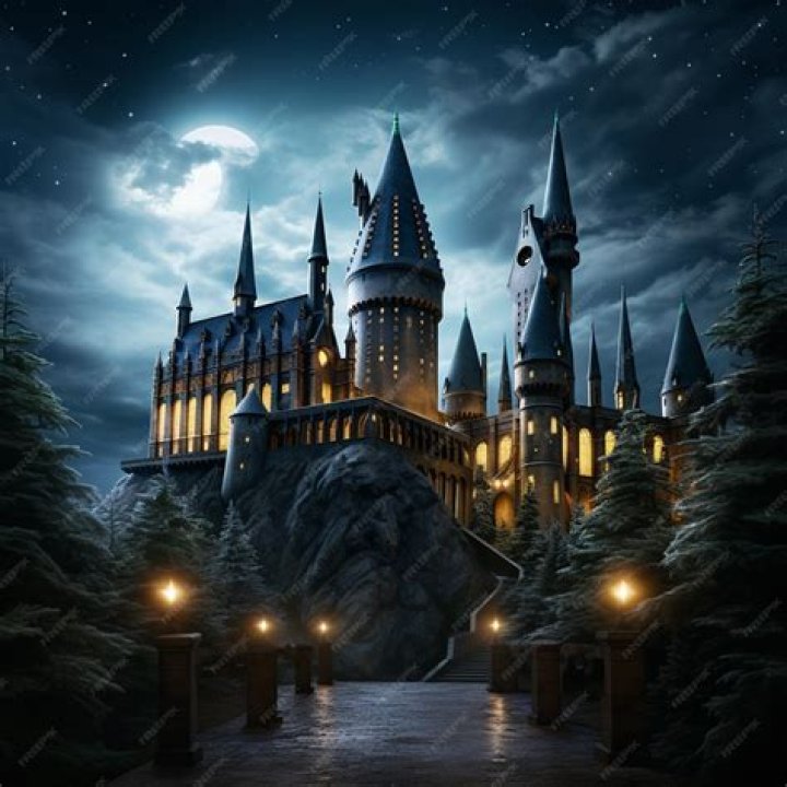 Hogwarts Castle at night