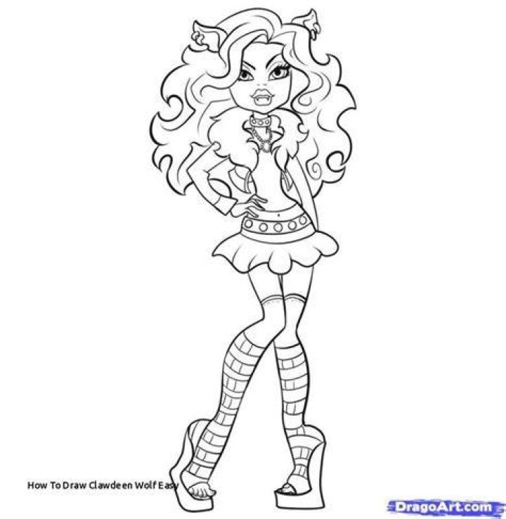 How to draw Clawdeen Wolf Step by step drawing tutorials Cartoon