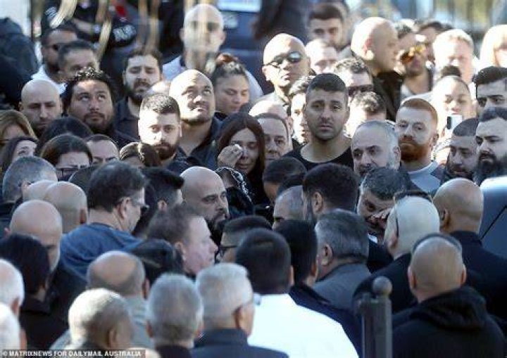Hundreds of men, women and children - including Zaid Mustafa - gathered in the hour leading up to the service at Memorial Park Cemetery today. Photo / Michael Craig